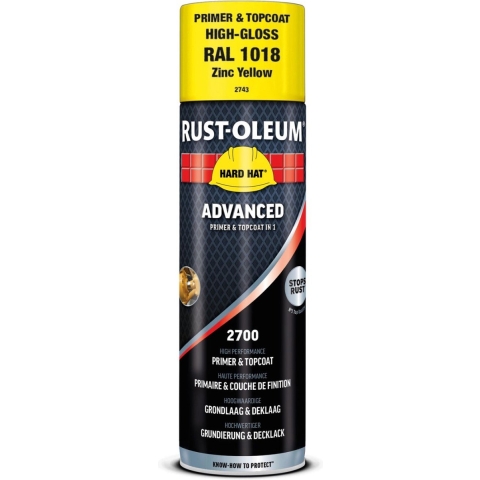 Rust-Oleum Hard Hat Advanced Spuitbus Hoogglans - RAL 1018 Zinkgeel - 0,5L