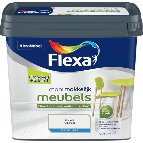 Flexa Mooi Makkelijk Meubels Zijdeglans - Ijswit - 0,75L