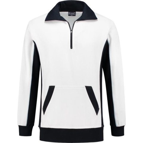 Workman Zipper/Sweater White/Navy 2Xl