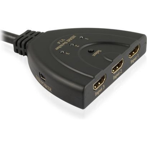 Golden Note HDMI Splitter 3-voudig 3x in>1x uit