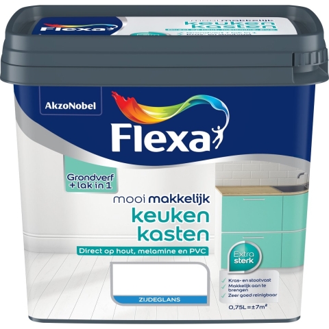 Flexa Mooi Makkelijk Keukenkasten Zijdeglans - Antraciet - 0,75L