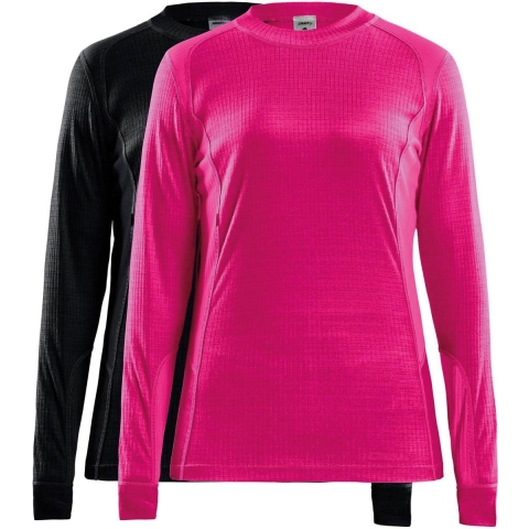 Craft Core 2-Pack Baselayer W thermoshirt lange mouwen zwart/roze dames, M