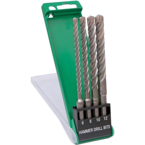 HiKOKI 783390 SDS-Plus 4 Delige Hamerboren Set In Cassette - 6 / 8 /10 / 12mm
