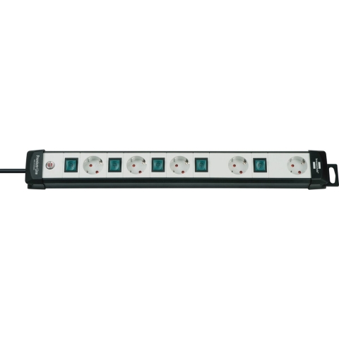Brennenstuhl 1951550600 5 Voudige Stekkerdoos Met Individuele Schakelaars - Zwart / Lichtgrijs - 3m