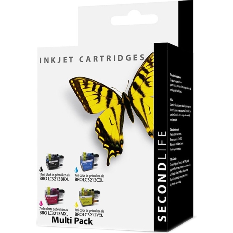 Secondlife Brother Multipack LC 3211 / 3213 XL Zwart, C, M en Y