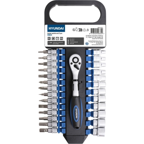 Hyundai 59634 27-delige Dopsleutelset - 1/4”