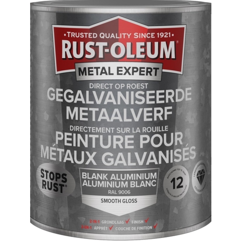 Rust-Oleum Gegalvaniseerde Metaalverf - RAL 9006 Blank Aluminium - 0,75L