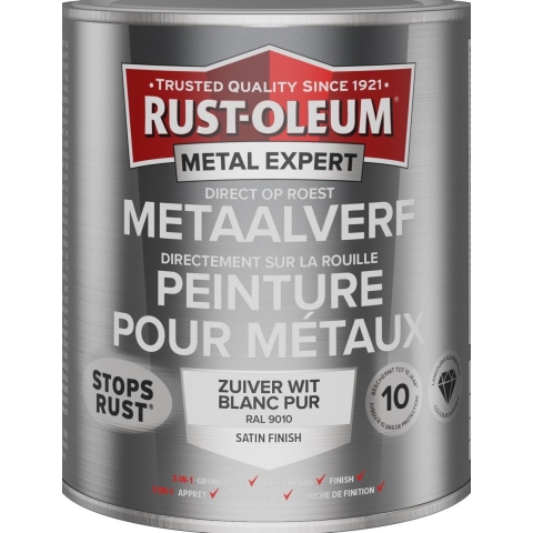 Rust-Oleum MetalExpert Zijdeglans - RAL 9010 Zuiverwit - 0,75L