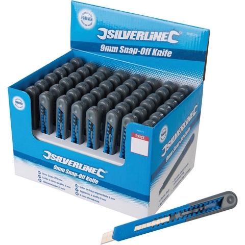 Silverline 868579 Afbreekmes In Displaydoos - 9mm (48st)