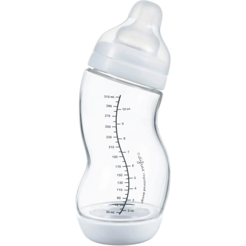 Difrax S-Babyfles Wide 310 ml Glas Wit | 1 stuk