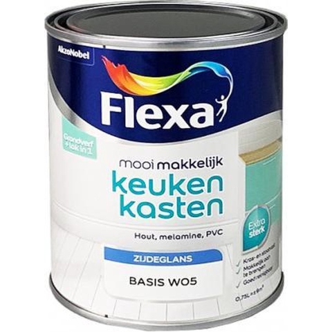 Flexa Mooi Makkelijk Keukenkasten Zijdeglans - Op Kleur Gemengd - 0,75L