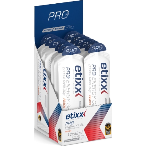 Etixx Pro Line Double Carb Energy Gel Peach | 12 x 60 ml