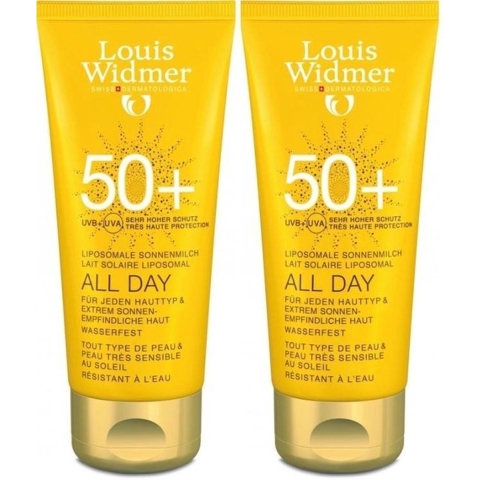 Louis Widmer All Day Factor 50+ (met Parfum) DUO | 2 x 100 ml PROMO