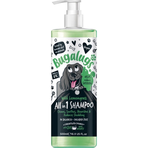 Bugalugs All In 1 Dog Shampoo Bottle with Pump 500 ml