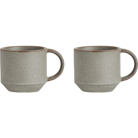 OYOY Yuka Koffiekop Met Oor Set Van 2 Stone