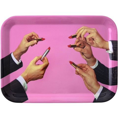 Seletti Toiletpaper Dienblad Lipsticks Pink