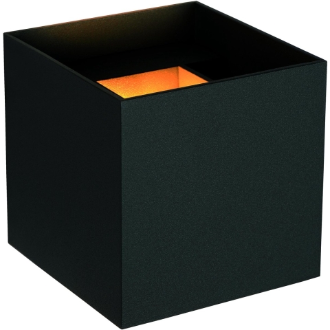 Lucide Axi Wandlamp LED Vierkant Badkamer IP54 Zwart