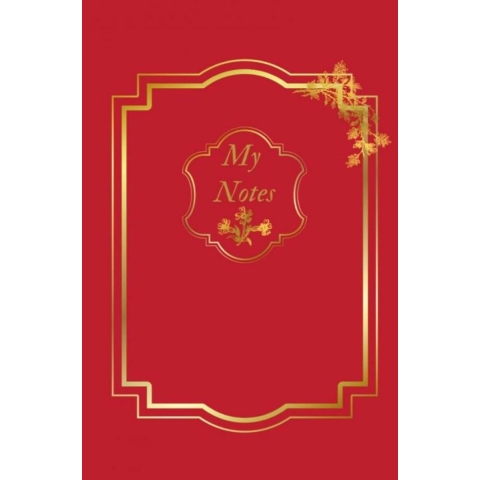 Notitieboek - Cadeau voor man - Cadeau voor vrouw - hardcover - Notitieboekje - Schrijfblok - Notebook - Goude - rood- Luxe