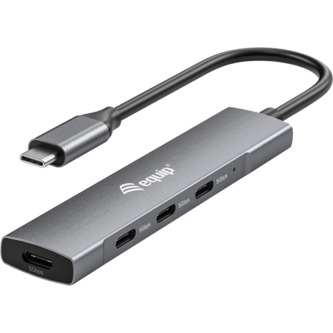 Equip 128963 USB-C (USB 3.2 Gen 2) multiport hub 4 poorten Zwart, Zilver