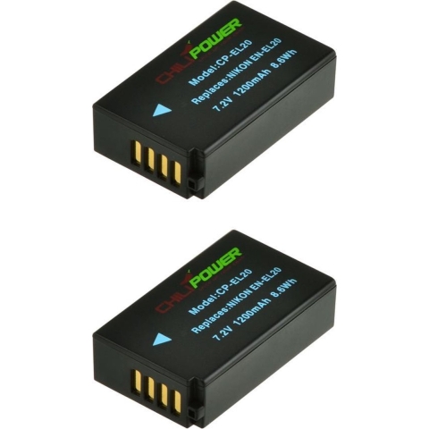 ChiliPower EN-EL20 accu voor Nikon - 1200mAh - 2-Pack