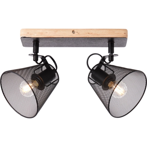 Brilliant 40113/76 - 2 Spots Plafondlamp Metaal/Hout