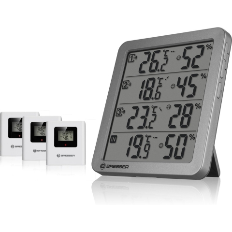 BRESSER Quadro NV thermometer/hygrometer grijs