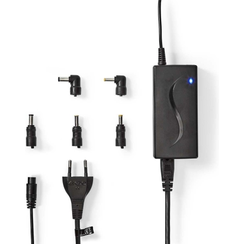 Notebookadapter universeel met vijf stekkers 45W 9.5V - 1A USB