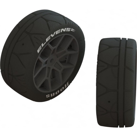 Dboots Elevens 35/085 2.4'' Tire Set Glued Black 2pcs (ARA550093)