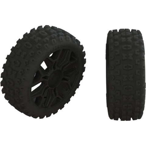 Arrma Dboots 2HO Tire Set Glued Gun Metal (2) (ARA550088)