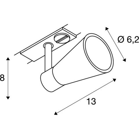 SLV 144204 230V-railsysteem lamp GU10 Zilver-grijs