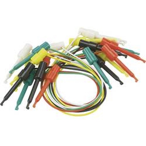 VOLTCRAFT Meetsnoerenset Krokodilklem Krokodilklem 0.28 m Zwart, Rood, Groen, Geel, Wit 1 set(s)