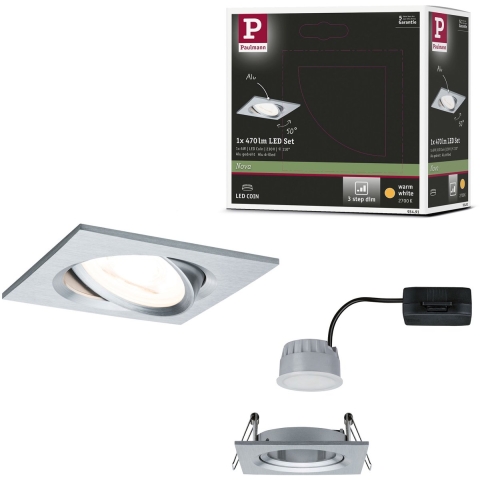 Paulmann 93491 Nova Inbouwlamp LED LED 18 W Aluminium (gedraaid)