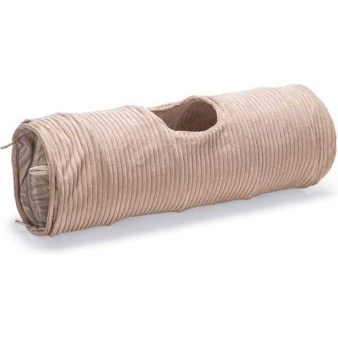 Designed by Lotte Kattentunnel Ribbed - Kattenspeelgoed - Roze - 25x25x75 cm