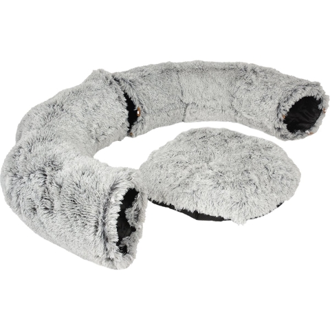 Snug kattentunnel & donutbed lichtgrijs Per stuk