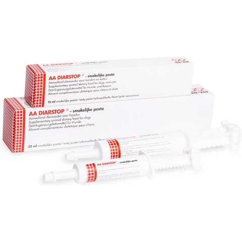 AA Diarstop voedingssupplement hond en kat (pasta) 2 x 15 ml (kleine hond en katten)