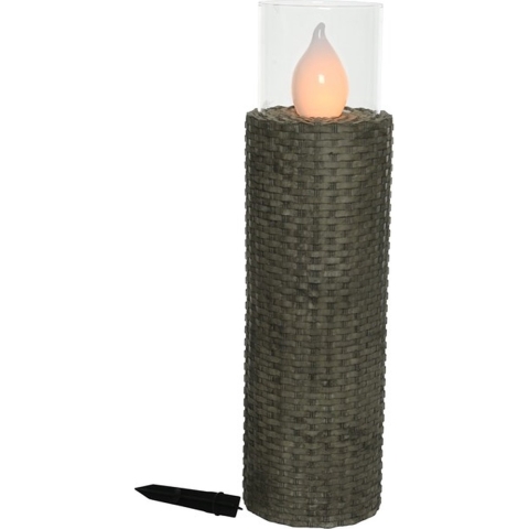 LED Solarsteker Wicker 63x18cm Antraciet<br>
Incl. 1x AAA 1.2V 300mAh