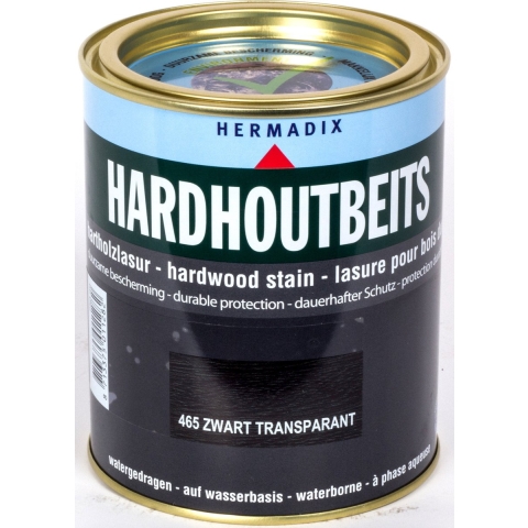 Hardhoutbeits 465 zwart transparant 750 ml - Hermadix