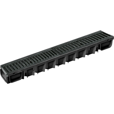 Topdrain met een zwart kunststof rooster - Gardenlux