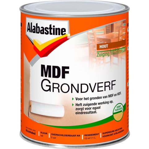 Mdf grondverf wit 1l - Alabastine
