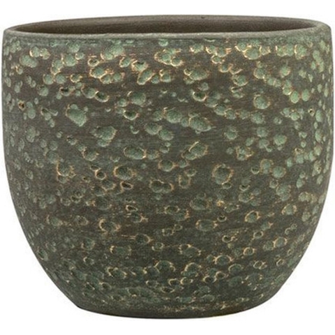Steege Plantenpot Rinca - groen - lava look - 29 x 26 cm
