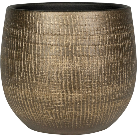 Ter Steege Pot Ryan Shiny Gold 22 cm ronde gouden bloempot voor binnen