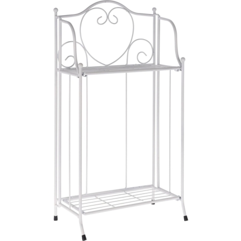 Pro Garden Plantenrek - wit - metaal - opvouwbaar - 34 x 18 x 65 cm