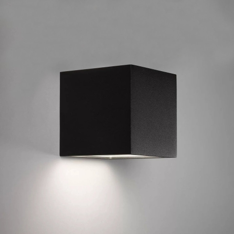 KS Verlichting LED Solar Cube wandlamp zwart vierkant