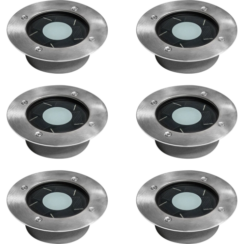 KS Verlichting Set 6 stuks Puck grondspot solar LED