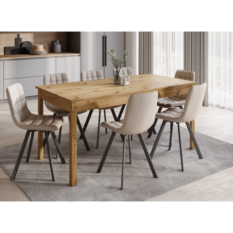 Meubella Eetkamertafel Steve - Eiken - 230 cm - Uitschuifbaar