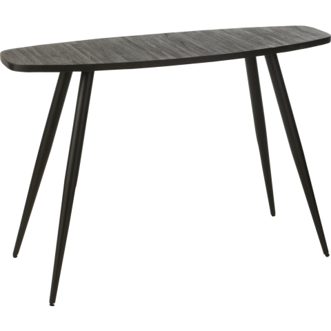 J-Line console Ovaal - hout - zwart