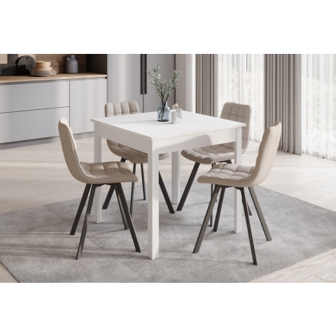 Meubella Eetkamertafel Steve - Wit - 80 cm