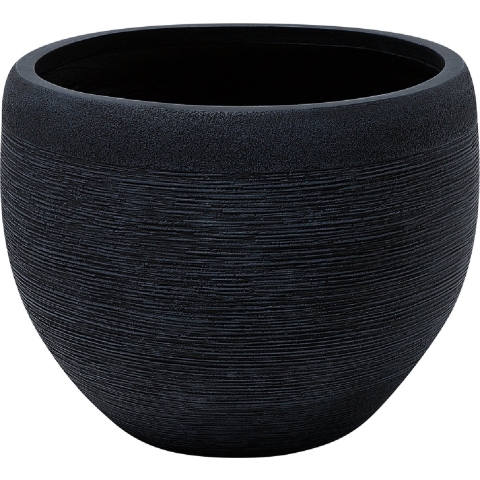 Beliani - ZAKROS - Bloempot - Zwart - 50 cm - Klei-vezelmengsel