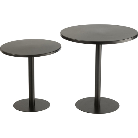 J-Line bijzettafel Rond - metaal - zwart - 2 stuks