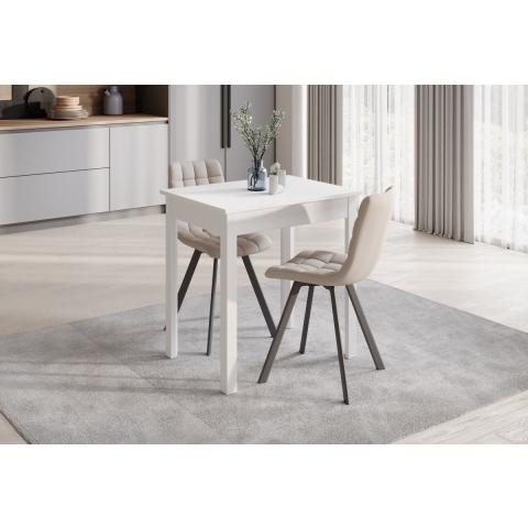 Meubella Eetkamertafel Steve - Wit - 75 cm